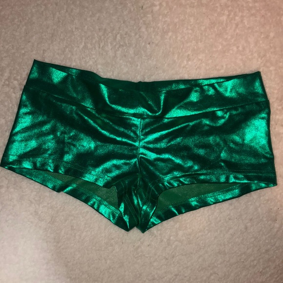 iHeartRaves Other - Metallic Green BootyShorts